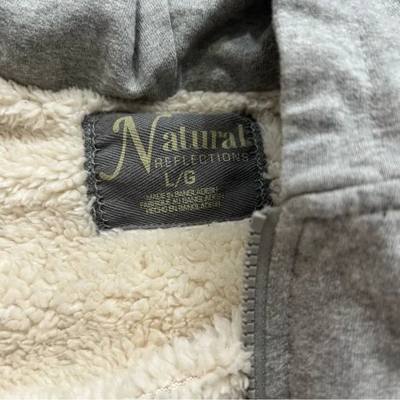 Natural Reflections Plaid Sherpa Lined Hooded Jacket Shacket L/G - Picture 5 of 10